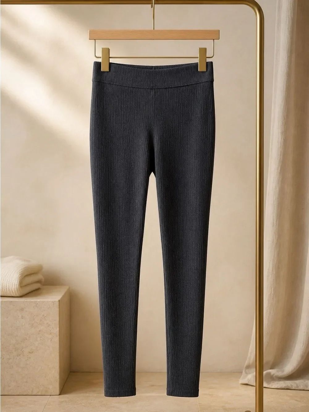 Time and Tru Gray Ribbed Leggings Size XS